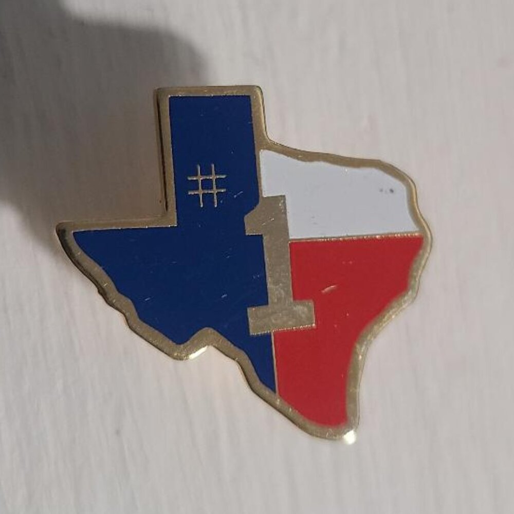 Texas #1 Number One Vintage Lapel Pin Tie Tack Brooch - Lone Star State Map USA